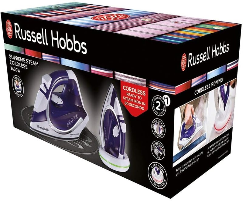 Russell Hobbs SupremeSteam 2400W Vezeték nélküli Gőzvasaló Kerámia Talppal Lila