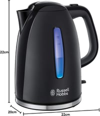 Russell Hobbs Textures+ 1,7L Vízforraló 2400W LED Világítás Gyors Fűtés Fekete 9