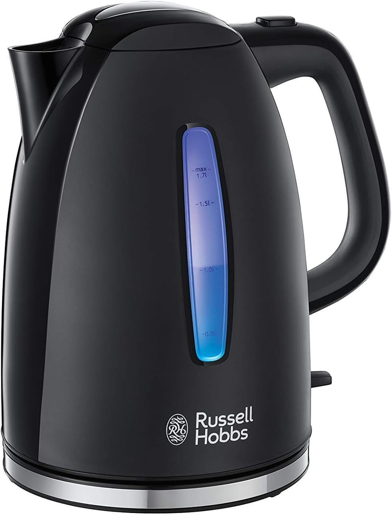 Russell Hobbs Textures+ 1,7L Vízforraló 2400W LED Világítás Gyors Fűtés Fekete