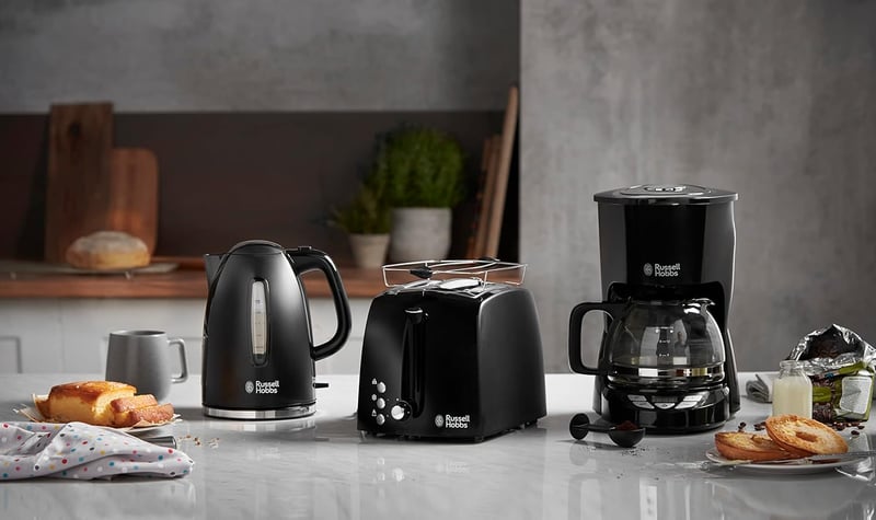 Russell Hobbs Textures+ 1,7L Vízforraló 2400W LED Világítás Gyors Fűtés Fekete