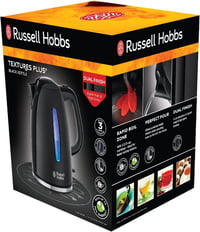 Russell Hobbs Textures+ 1,7L Vízforraló 2400W LED Világítás Gyors Fűtés Fekete 8