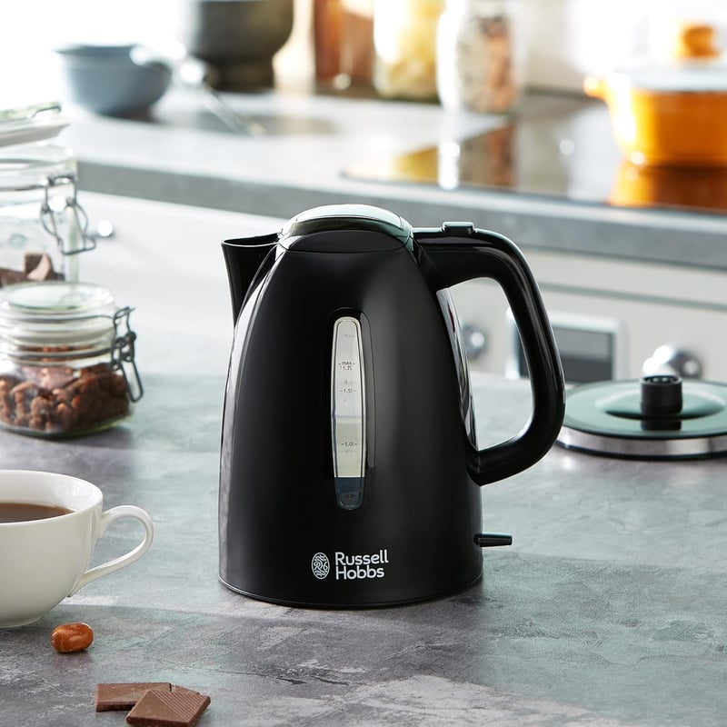Russell Hobbs Textures+ 1,7L Vízforraló 2400W LED Világítás Gyors Fűtés Fekete