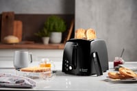 Hriankovač Russell Hobbs Textures Plus 22601-56 – 2 široké otvory, nadstavec na rozpekanie pečiva, 6 stupňov opečenia, funkcia rozmrazovania, 850 W, čierny 2