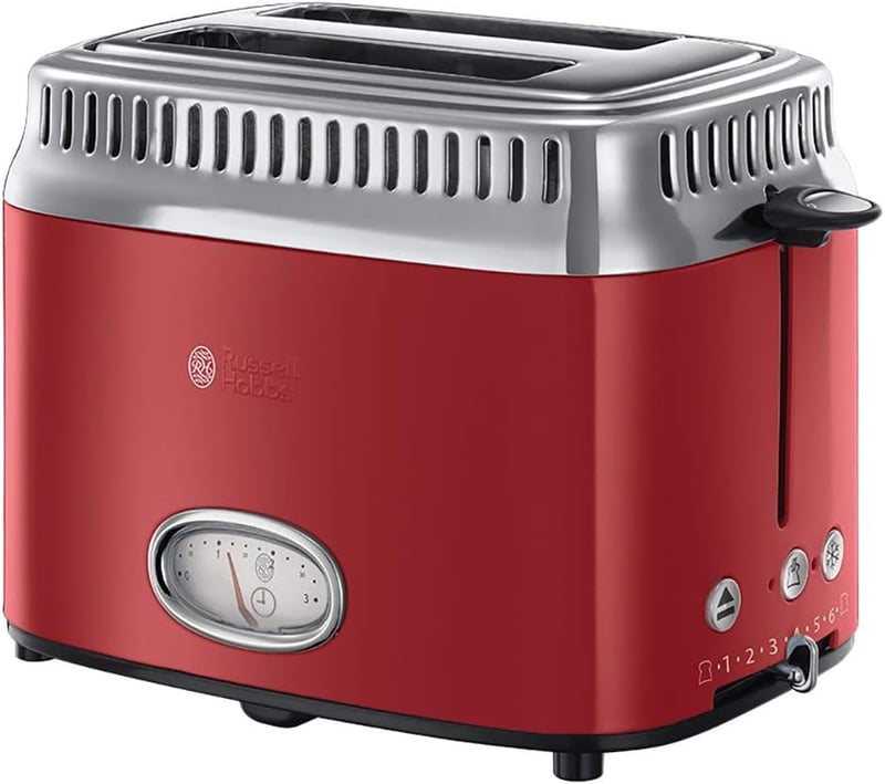 Russell Hobbs Vintage 21680-56 Retro Kenyérpirító 2 Szeletes Rozsdamentes Acél Piros
