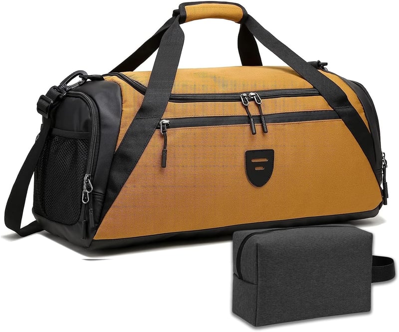 Rutiyoka Sport és Utazótáska Férfiaknak és Nőknek, Narancs Színű Többfunkciós Duffel Táska 56cm