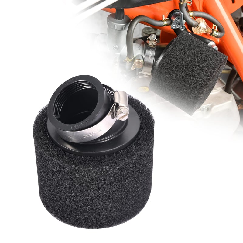 Filtru de aer curbat RUTU 38 mm pentru motor GY6 în 4 timpi de 50-150cc, ATV, Quad, Moped, Dirt Bike - Negru