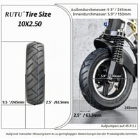 Anvelopă RUTU 10x2,50 pentru Trotinetă Electrică, pentru Jante de 6 Inchi - 1 buc. Anvelopă Externă pentru Trotinetă Electrică 2