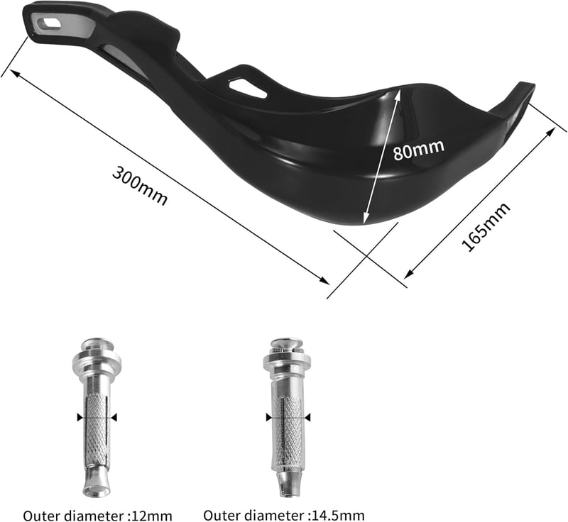 RUTU Motorkerékpár Kézvédő 22mm Fekete Enduro Motocross ATV Dirt Bike