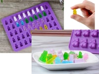 Set 3 forme din silicon pentru ciocolată RUUKON - Tăvițe pentru cuburi de gheață cu modele de ursuleți, inimi și dinozauri, cu 2 pipete, antiaderente, forme reutilizabile pentru copt 3