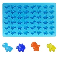 Set 3 forme din silicon pentru ciocolată RUUKON - Tăvițe pentru cuburi de gheață cu modele de ursuleți, inimi și dinozauri, cu 2 pipete, antiaderente, forme reutilizabile pentru copt 5