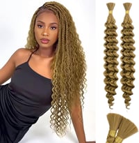 RUWISS 20 Inch Deep Wave Szintetikus Hajhosszabbítás Boho Fonáshoz 2 Csomag Méz Szőke 1