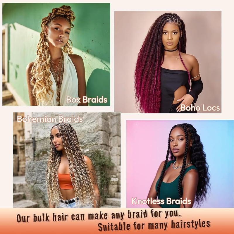 RUWISS 20 Inch Deep Wave Szintetikus Hajhosszabbítás Boho Fonáshoz 2 Csomag Méz Szőke