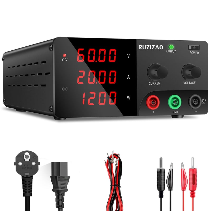 RUZIZAO 60V 20A laboratóriumi tápegység 1200W DC szabályozható kapcsolóüzemű