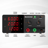 RUZIZAO 60V 20A laboratóriumi tápegység 1200W DC szabályozható kapcsolóüzemű 2