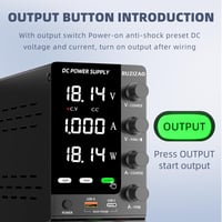 RUZIZAO Laboratóriumi Tápegység 30V 10A Szabályozható DC Kapcsolóüzemű Áramforrás OCP/OVP Védelemmel USB-A/Type-C Gyorstöltéssel 5