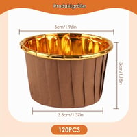 RVLZKCPG Mini forme de hârtie pentru brioșe, 120 bucăți - Forme de copt rezistente la grăsime și apă, pentru cupcake, brioșe, nunți, zile de naștere și petreceri 2