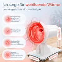RW150 infracrvena toplinska lampa s crvenim svjetlom od 150 W, s tajmerom i regulatorom jačine svjetlosti – za opuštajuće grijanje i poboljšanje općeg stanja – za kućnu upotrebu 3