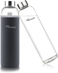 Ryaco üveg vizes palack neoprén hüvellyel 550ml és 1L szódásüdítőhöz - 750 ml, Darkgray 1