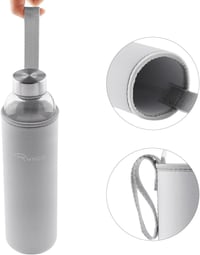 Ryaco üveg vizes palack neoprén hüvellyel 550ml és 1L szódásüdítőhöz - 750 ml, Lightgrey 6