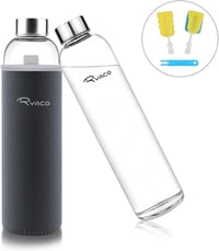 Ryaco üveg vizes palack neoprén hüvellyel 550ml és 1L szódásüdítőhöz - 750 ml, Darkgray 8