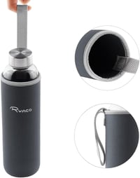 Ryaco üveg vizes palack neoprén hüvellyel 550ml és 1L szódásüdítőhöz - 750 ml, Darkgray 6