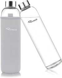 Ryaco üveg vizes palack neoprén hüvellyel 550ml és 1L szódásüdítőhöz - 750 ml, Lightgrey 1