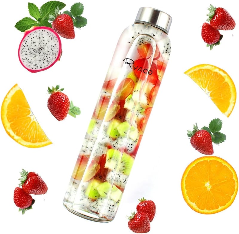 Ryaco üveg vizes palack neoprén hüvellyel 550ml és 1L szódásüdítőhöz - 750 ml, Pink