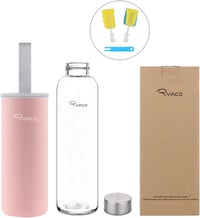 Ryaco üveg vizes palack neoprén hüvellyel 550ml és 1L szódásüdítőhöz - 1,000 ml, Pink 5