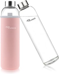 Ryaco üveg vizes palack neoprén hüvellyel 550ml és 1L szódásüdítőhöz - 750 ml, Pink 1