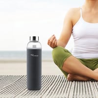 Ryaco üveg vizes palack neoprén hüvellyel 550ml és 1L szódásüdítőhöz - 750 ml, Darkgray 7