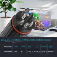 RYAKKA Smart 7 v 1 merač kvality vody v akváriu s WiFi aplikáciou pre sladkú aj slanú vodu, digitálny monitor ORP, salinity, TDS, EC, teploty a pH 3