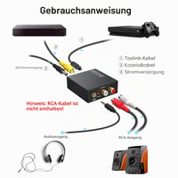 Rybozen DAC Audio adaptér 192 kHz SPDIF Toslink optický na RCA digitálno-analógový prevodník, stereo RCA a 3,5 mm jack, pre PS3, PS4, Xbox, HDTV, Blu-ray 3