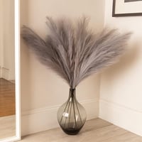 RyddeligHome XXL padlóváza pampashoz, 39 cm magas, kerek üvegváza szürke 6