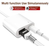 Sieťový adaptér Rydkas Lightning na RJ45 Ethernet LAN pre iPhone, iPad a iPod, 2 v 1, s nabíjacím portom 5