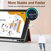 Sieťový adaptér Rydkas Lightning na RJ45 Ethernet LAN pre iPhone, iPad a iPod, 2 v 1, s nabíjacím portom 4