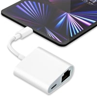 Sieťový adaptér Rydkas Lightning na RJ45 Ethernet LAN pre iPhone, iPad a iPod, 2 v 1, s nabíjacím portom 7