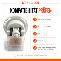 Vypúšťacie čerpadlo RYELDOM pre práčku Bosch 30W s konektorom RAST-5, náhradný diel KEBS111 4