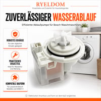 Vypúšťacie čerpadlo RYELDOM pre práčku Bosch 30W s konektorom RAST-5, náhradný diel KEBS111 6