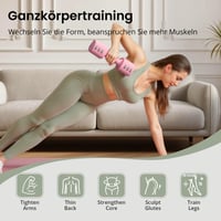 RYGEO 2 v 1 nastaviteľná súprava činiek s kettlebellom pre ženy – 1 – 2,5 kg na činku, max. 5,5 kg v kombinovanom režime – 12 závaží – ružová 5