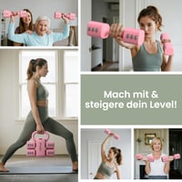 RYGEO 2 v 1 nastaviteľná súprava činiek s kettlebellom pre ženy – 1 – 2,5 kg na činku, max. 5,5 kg v kombinovanom režime – 12 závaží – ružová 7