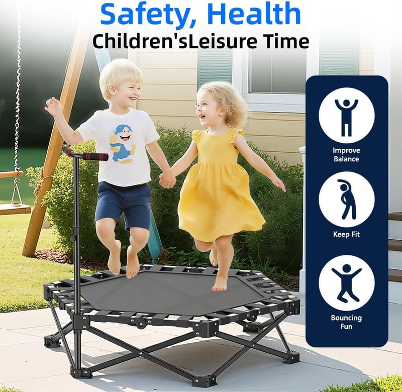 RYGEO 50 Inch Mini Fitness Trampoline 230kg Terhelhetőség Otthoni Edzéshez