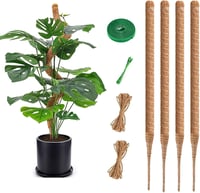 RYHX 65 cm Hajlítható Monstera Növénytámasz Szett - 4 db Természetes Kókuszrost Mohakaró Szobanövényekhez, Kúszónövényekhez, DIY Formázható  1