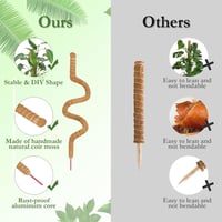 RYHX 65 cm Hajlítható Monstera Növénytámasz Szett - 4 db Természetes Kókuszrost Mohakaró Szobanövényekhez, Kúszónövényekhez, DIY Formázható  4