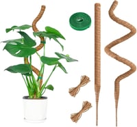 RYHX Monstera Növénytámasz Szett - 95 cm Hajlítható Kókuszrost Karó Kúszónövényekhez, 2 db Természetes Mohabot Beltéri Növényekhez Kiegészít 1