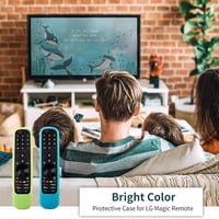 RYHX Szilikon Védőtok LG Magic Remote Távirányítóhoz - AN-MR21GA/GC, MR22GN/GA Modellekhez, Csúszásmentes, Ütésálló, Sötétben Világító (Kék+ 7