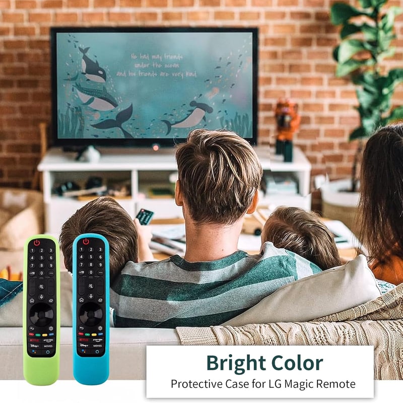 RYHX Szilikon Védőtok LG Magic Remote Távirányítóhoz - AN-MR21GA/GC, MR22GN/GA Modellekhez, Csúszásmentes, Ütésálló, Sötétben Világító (Kék+