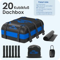Rymopuey 566L összecsukható tetőbox kék, vízálló autó tetőtáska csúszásmentes alátéttel - 20 cubic blue 8