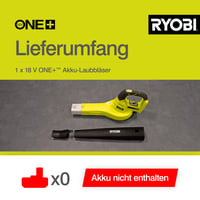 Akumulátorový fúkač lístia Ryobi OBL1820S ONE+ 18V – bez akumulátora a nabíjačky, rýchlosť vzduchu 245 km/h, prietok vzduchu 2,6 m³/min, zelený 6