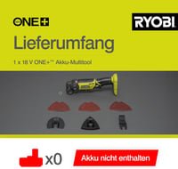 Unealtă Multifuncțională cu Acumulator RYOBI ONE+ R18MT-0 18V, Fără Cheie 7