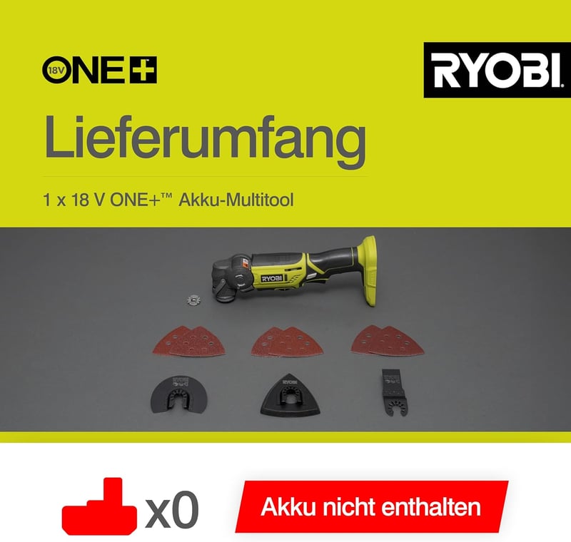 Unealtă Multifuncțională cu Acumulator RYOBI ONE+ R18MT-0 18V, Fără Cheie